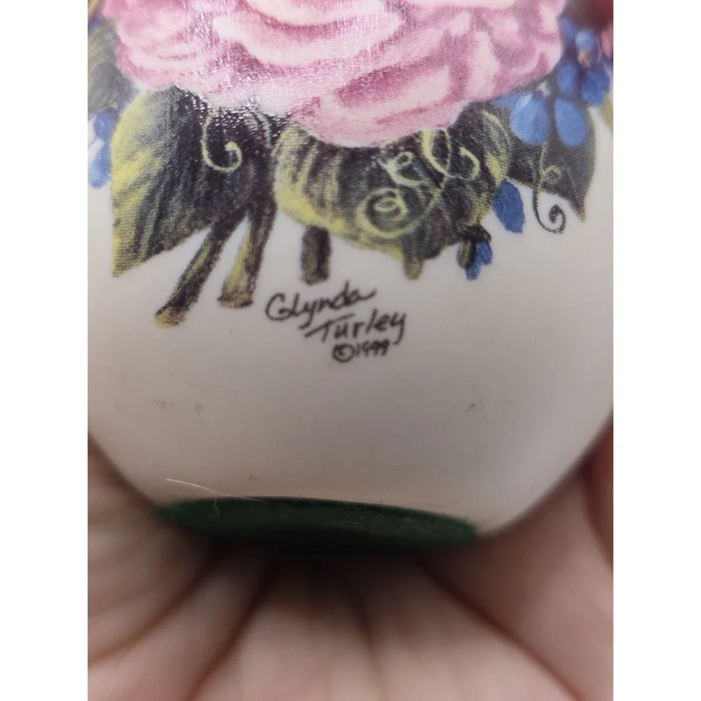 Vintage Porcelain Purple Rose Eggs Easter Size 2¼